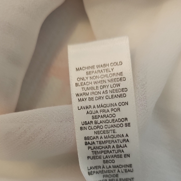 White House Black Market Cream and Pink Patterned Tank Top - Picture 7 of 7